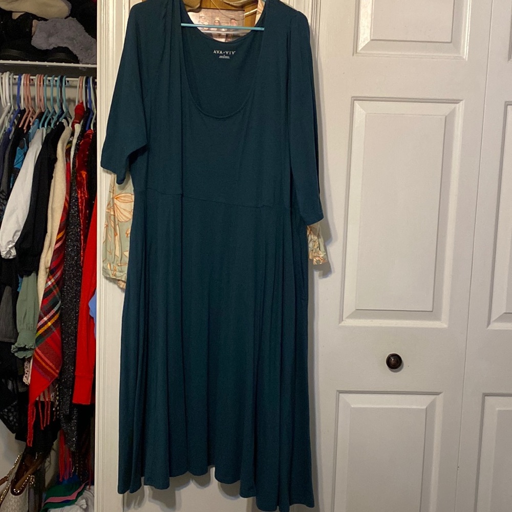 Ava and Viv Green Dress 3x worn 1x very comfortable